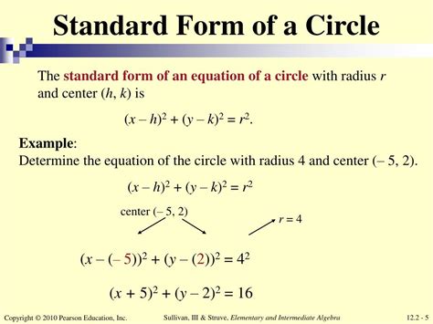 standard form of a circle